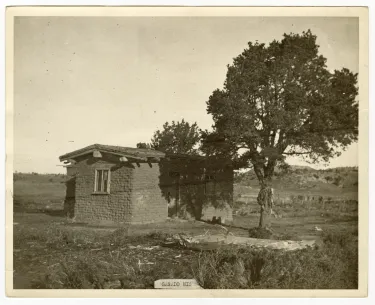 The first building constructed on the premises of the Ganado Mission School in Arizona.