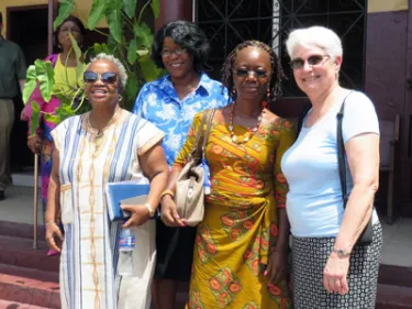 I was impressed by the women in pastoral and church leadership in the Presbyterian Church of Liberia. Here three pastors of the PCL pose with a visiting pastor from Albany Presbytery.