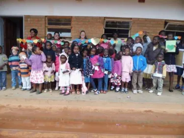 Jodi with her Sunday School class on her last day teaching