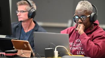 Steve Watts and Patricia Blingen Jones, moderators for GA227 Racial Justice Committee