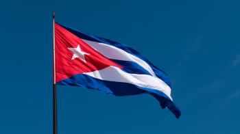 Cuban flag waving in the wind