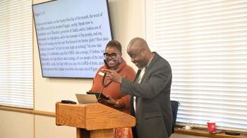 The Revs. Aisha Brooks Johnson and Alonzo Johnson co-facilitate the keynote address at the 2026 Jesus and Justice Young Adult Advocacy Conference.