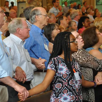 Approximately 1,000 Presbyterians gather at Montreat to commemorate the 50th anniversary of Dr. Martin Luther King, Jr.'s appearance on the campus.