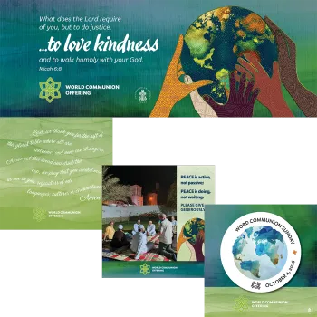 Images from the social media kit for the World Communion Offering. 