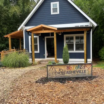 One of BeLoved Asheville's tiny homes, part of their work to ease the housing crisis and create a national model for a new way home.