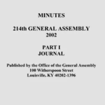 Minutes 214th General Assembly 2002 Part I Journal