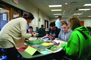 Students working on a project