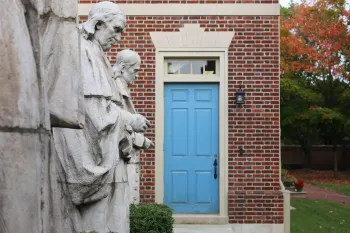 Blue front door