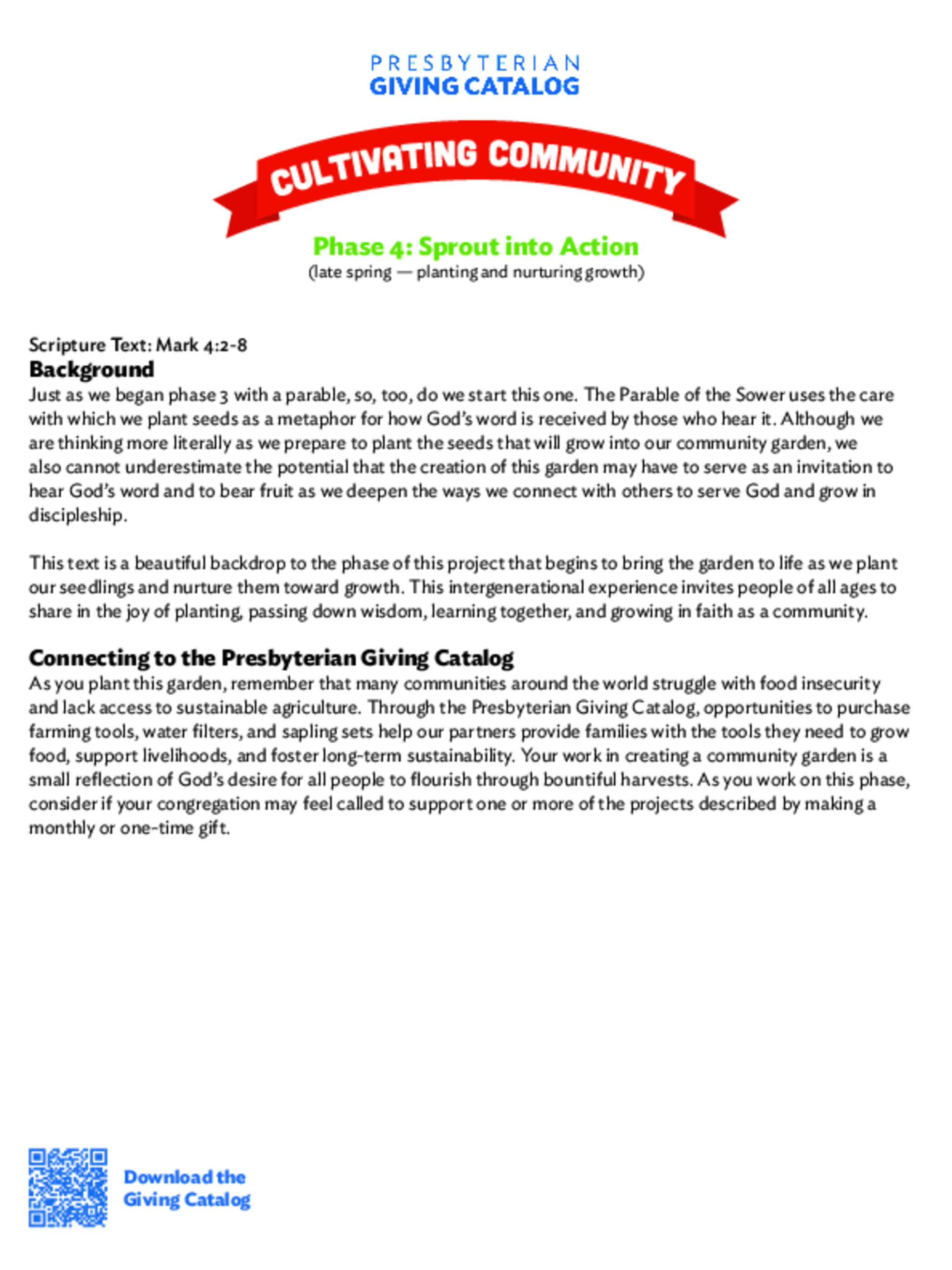Phase 4 of Cultivating Community Activity