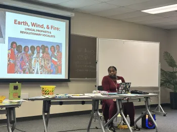 The Rev. CeCe Armstrong teaches a workshop on lyrical prayer and music