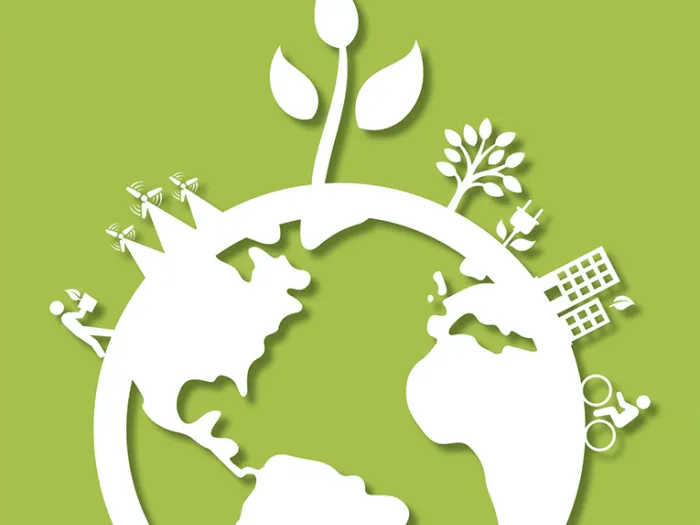 Green and white icon of the earth - used for the cover of the Climate Care Challenge