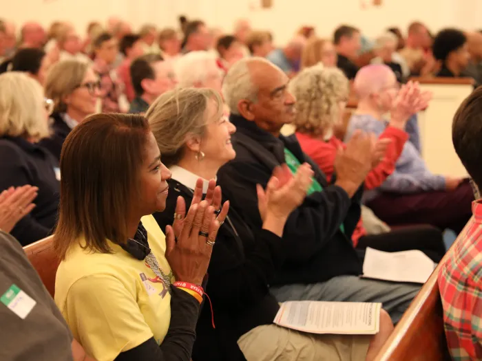 A crowd seated at a gathering
