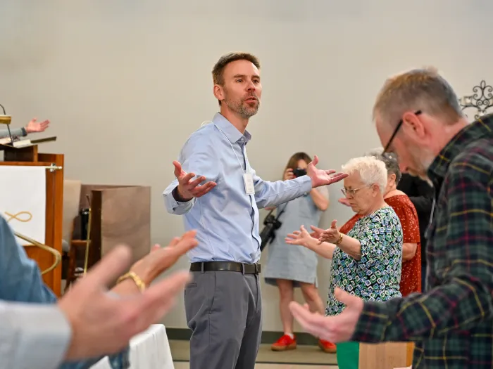 Rev. Mark Elsdon at presbytery meeting