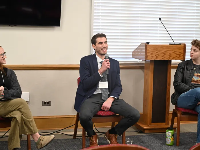 Olivia Phelps, Wyatt Betler and Jeff McAllister answer questions from the audience at the Jesus and Justice Conference. (Photos by Beth Waltemath)