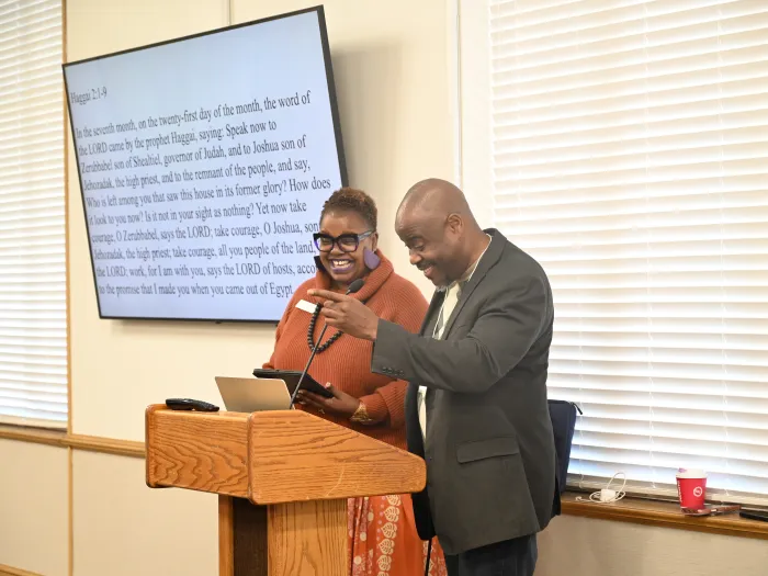 The Revs. Aisha Brooks Johnson and Alonzo Johnson co-facilitate the keynote address at the 2026 Jesus and Justice Young Adult Advocacy Conference.