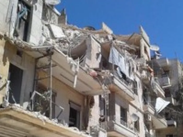 bombed housing in Aleppo