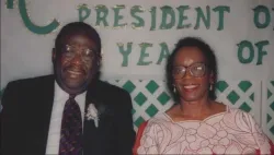 James (left) and Melva (right) Costen at the Interdenominational Theological Center celebration dinner for James' presidency, October 7, 1993.