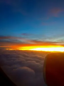 Sunset from airplane