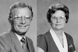Portrait of Rev. David Miller, circa 1980-1999; portrait of Polly Jean Miller, circa 1980-1999.