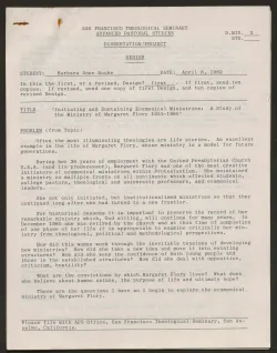 Barbara Roche Dissertation Proposal.